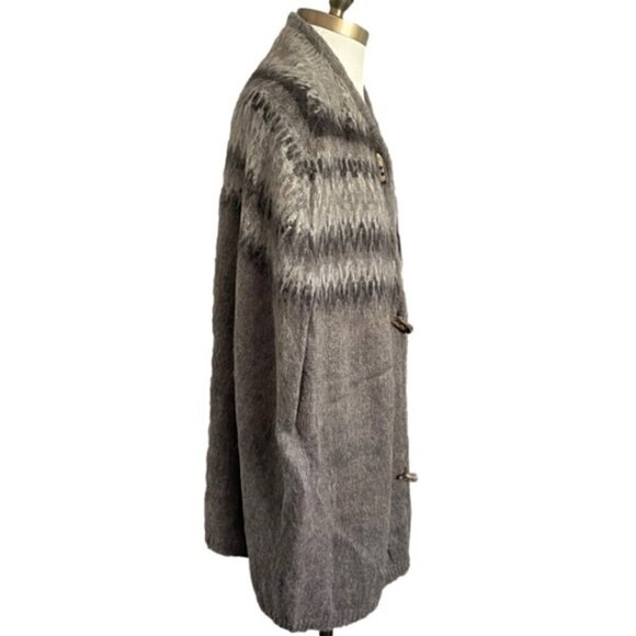 🛑 Anthropologie Elsamanda Fair Isle Mohair Sweater Cape - S/M 🇮🇹 - Picture 5 of 10